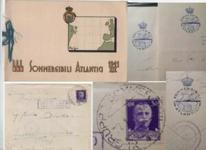 1941年 大西洋潜水艦 非常に希少なカレンダー + 封筒と2通のレターヘッド