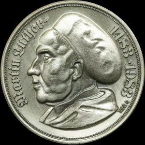 改革: 1983 年銀メダル。マルティン・ルーサーの誕生日 - 国会議事堂のヴォルムス -