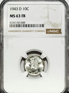 1943 D NGC MS 63 FB �}�[�L�����[�V���o�[�_�C�� ���� �Z�b�g�ɍœK ���� 008