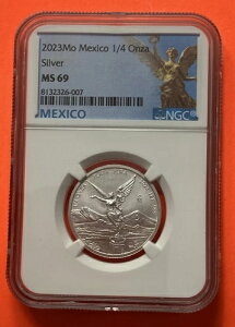 Xu 2023-Mo 1/4oz Vo[ Plata Pura .25 Onza NGC MS-69 LVR LIBERTAD x