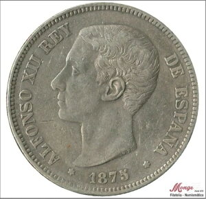 �X�y�C�� �A���t�H���\12�� 5�y�Z�^ 1875�N (18 75) Dem - 24.60 Gr. �� MBC VF