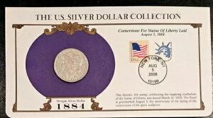 1884 年モルガン銀貨米国郵便記念切手セット 希少な 41/16 セント切手!