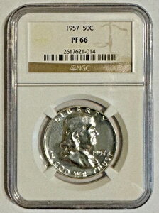 1957�N �v���[�t �t�����N�����V���o�[ �n�[�t�_���[ 50�Z���g NGC PF66 2617621-014