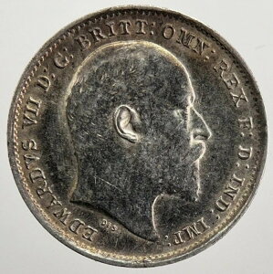 1902年 エドワード7世 スリーペンス銀貨 | 非常に良好な状態 | a5612