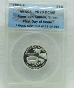 2009-S 米貨25セント ANACS PR70 DCAM アメリカ領サモア 銀貨 発行初日