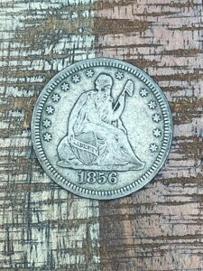 1856年 25セント アメリカ 着席型自由の女神像 25セント硬貨 ~ 90% 銀