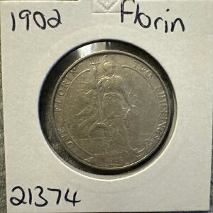 1902年 エドワード8世 第11代 銀貨 フローリン/2シリング (21374)