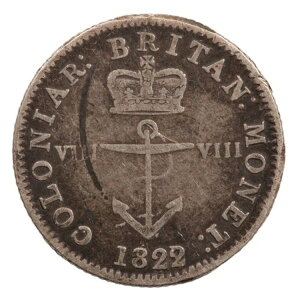1822年 イギリス領西インド諸島 1/8 8ドル銀貨 (#8694)
