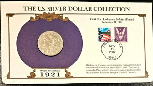 1921年 D モルガン銀貨 米国郵便記念切手セット 希少 3/34セント切手