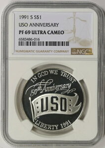 1991-S USOLOLO $1 PF 69 UC NGC }Ci[XgCNX[