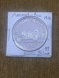 ヴィンテージ 1931 アーレンズ・フォックス 1987 アメリカズ 無名の英雄 消防士 1オンス シルバー ラウンド .999