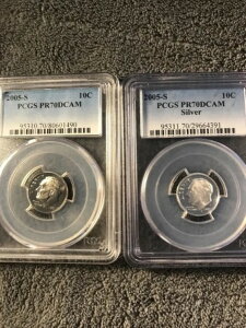 2005�N S�_�C�� 10�Z���g PCGS PR70DCAM �V���o�[�ƃ��M�����[��2���Z�b�g�I�����̃R�C���I
