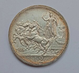 �C�^���A: VITT.EM.III° - 2���� 1916 �V���o�[ KM#55 xf/au