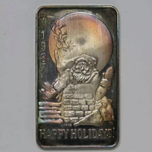 1987年 ハッピーホリデー - サンタヨークビルコイン YCI - 1オンス .999 シルバーバー