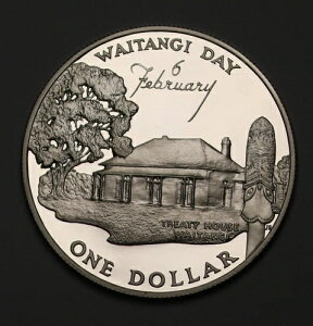1977年 ニュージーランド 1ドル 1ドル 銀貨 プルーフコイン ワイタンギ・デー KM#46a GEM DCAM
