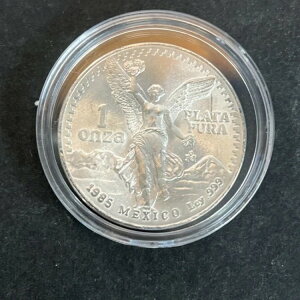 1985 1 オンス .999 ファイン シルバー メキシコ リベルタ プラタ プラ 流通