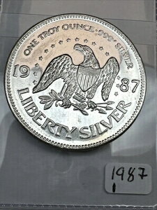 1987 A-Mark Mint ���o�e�B �C�[�O���x�� 0.999 ���� 1�I���X ���E���h�R�C�� PL 1