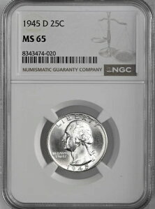 1945-D 25�Z���g ���V���g�� �V���o�[ �N�H�[�^�[�u�f���o�[�����ǁvNGC MS65 #8343474-020