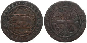 �X�C�X - �x�����B 1/2 �o�b�c�F�� 1794�N - �� 1.89g�A���a23.5mm KM# 91 -