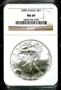 2005�N 1�h�� �A�����J�� �V���o�[ �C�[�O�� - NGC MS 69 BS313