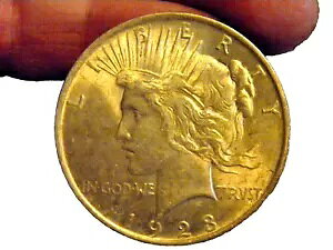 1923年ピースシルバードル、銀90%、未洗浄、オーストラリア製、光沢良好、Z10