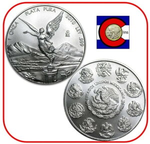 2010年メキシコ・リベルタッド 1オンス BU メキシコ銀貨(ダイレクトフィットカプセル入り)