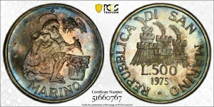 �T���}���m 1975�N ��� 500���� �ݕ��Ӓ�@�֊J�� KM-48 PCGS MS66 �g�[��