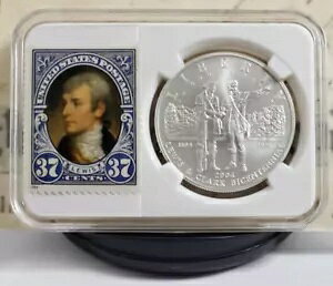 2004-P ルイス・クラーク記念銀貨(米国切手付き) - 素晴らしい! W22