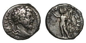 古代ローマ帝国銀貨セプティミウス セウェルス AR デナリウス AD 197 ソル