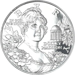 1999年 P ドリー・マディソン プルーフ記念 90% 銀貨 写真参照 Z770