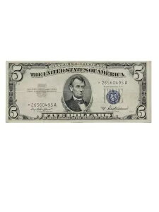 1953年シリーズA $5 5ドル銀券 ブルーシール STAR NOTE 写真参照