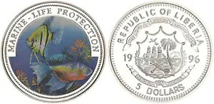 ���x���A 5 $1996 �J���[ �R�C���ی� Der Marine Fauna - Artenvielfalt Pf IN