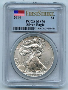 2014�N �A�����J�� �V���o�[ �C�[�O�� PCGS MS70 �t�@�[�X�g�X�g���C�N - GC291