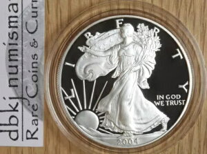 2004年 W プルーフ シルバー アメリカンイーグル 1ドル - カプセルのみ