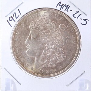 1921年 1ドル モルガン銀貨 - 未鑑定・未鑑定 - (MML-21-5)