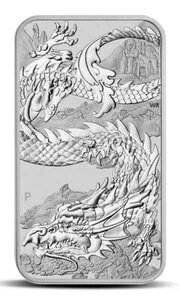 2023年 オーストラリア パースミント 1オンス シルバー ドラゴンバー 長方形コイン カプセル入り