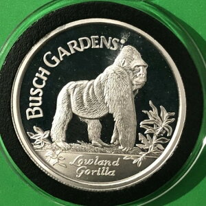 ブッシュガーデン ローランドゴリラ コレクタブルコイン 1トロイオンス .999 ファインシルバー ラウンド