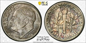 1949�N MS66 ���[�Y�x���g �_�C�� PCGS �g���[�_�[�x�A �z���_�[ �g�[�� �g�D���[�r���[