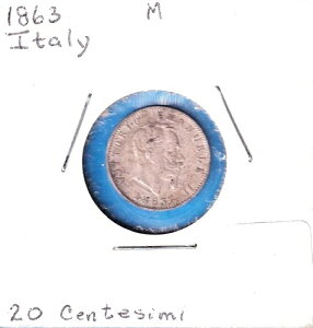 1863M C^A 20 Centesimi (KM-13.1) .0268 Vo[!! [1Ns]