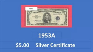~~ 1953A ~~ $5.00 == �V���o�[�ؖ��� ~ F01602551A ~ ��������
