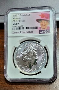 2023�N �p�� 2�|���h��� �u���^�j�A QEII �\�� - MS69 - NGC