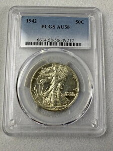 1942N AJ 50Zg EH[LOEoeB n[th PCGS AU58 Vo[ 50C