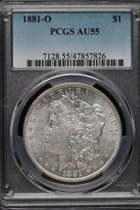 1881 O �����K�� �V���o�[ �_���[ PCGS AU55 *�_�u��J�R�C��* JL1000-43