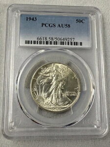 1943N AJ 50Zg EH[LOEoeB n[t_[ PCGS AU58 Vo[ 50C