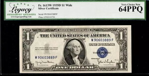 1�h�� 1935-D �V���o�[�ؖ��� Fr.1613W WIDE W-F �u���b�N BP# 4730 LCGS Vy Ch �V�i 64PPQ