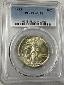 1943N AJ 50Zg EH[LOEoeB n[t_[ PCGS AU58 Vo[ 50C