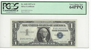 1957A ??1 ����/�m�[�g PCGS 64 PPQ �V���o�[ �I���f�}���h����