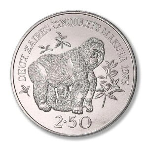 ザイール・ローランド・ゴリラ 2 1/2 ザイール 1975 BU シルバークラウン