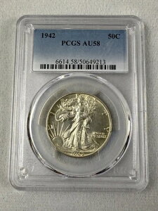 1942N AJ 50Zg EH[LOEoeB n[th PCGS AU58 Vo[ 50C