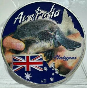 2017年 ツバル 1オンス 銀貨 1ドル オーストラリアのカラーカモノハシ